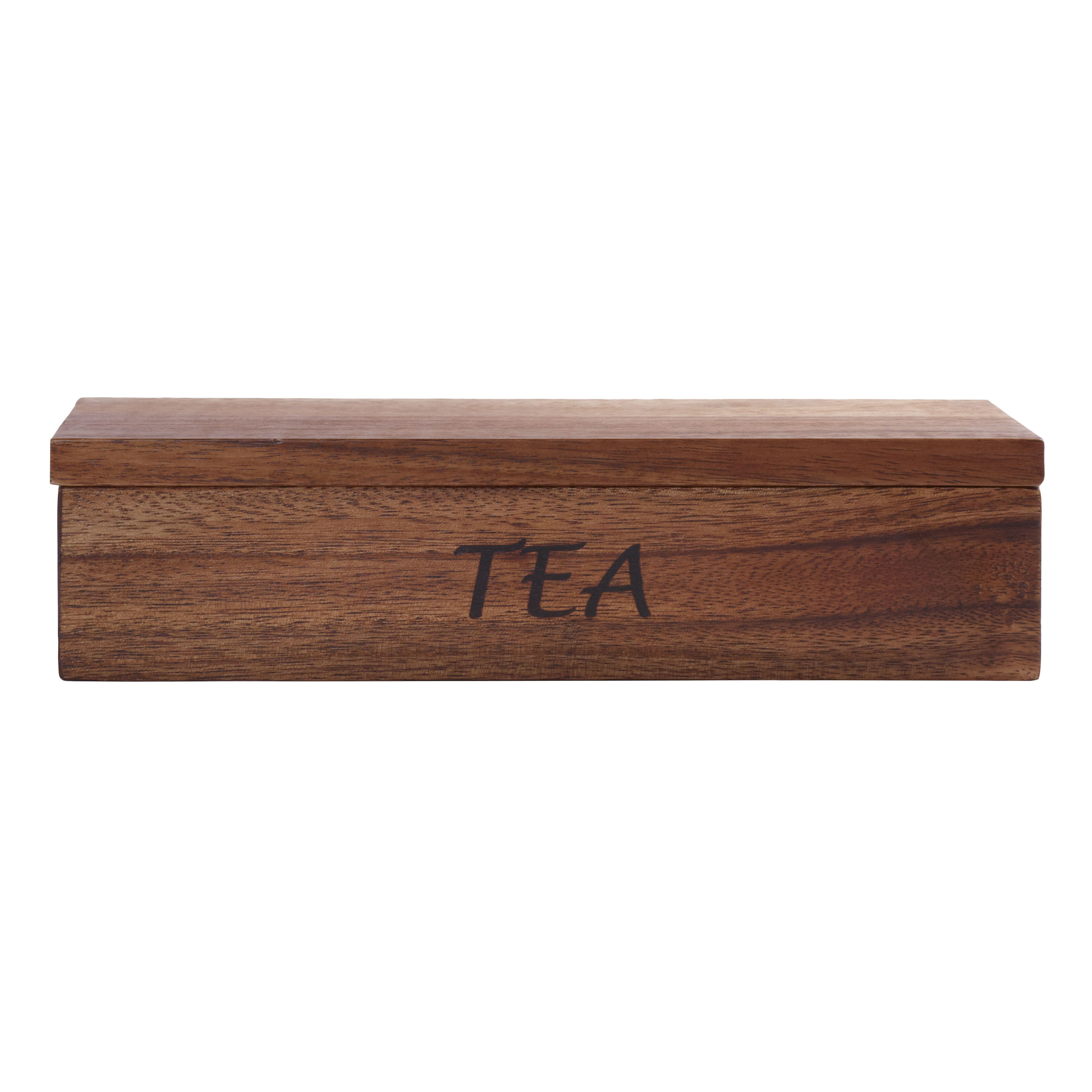 Acacia Wood Tea Storage Box image number 1