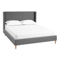 Charcoal Gray Shelter Charissa Upholstered Bed