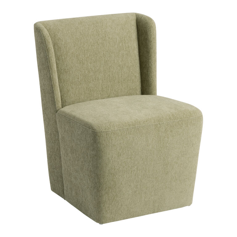 Roya Wingback Upholstered Rolling Dining Chair image number 1