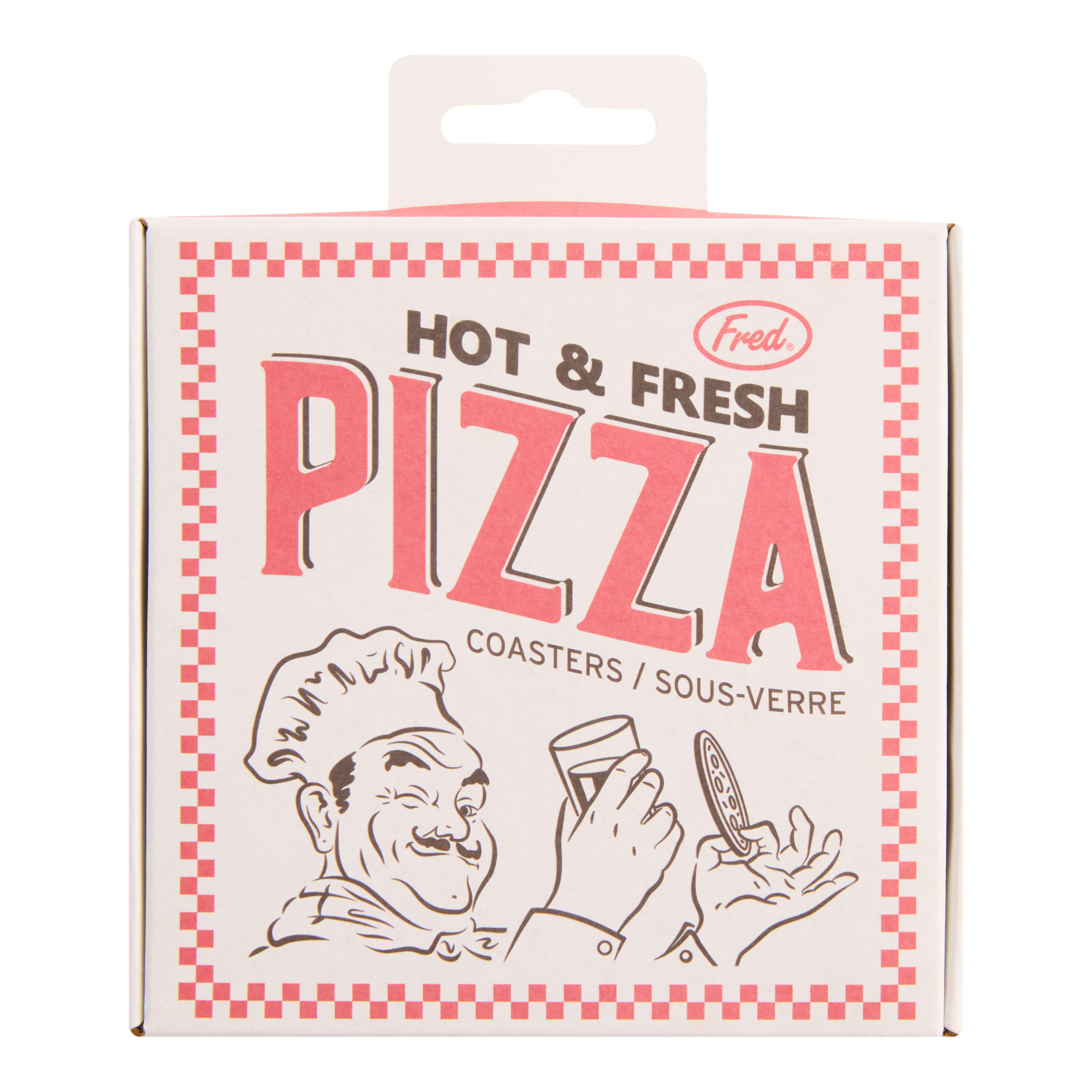 Fred Wood Pizza Coasters 6 Pack image number 1