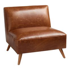 Huxley Cognac Mid Century Armless Chair