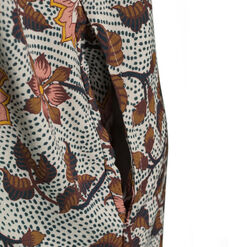 Isabella Peach And Brown Floral Pajama Jumpsuit With Pockets