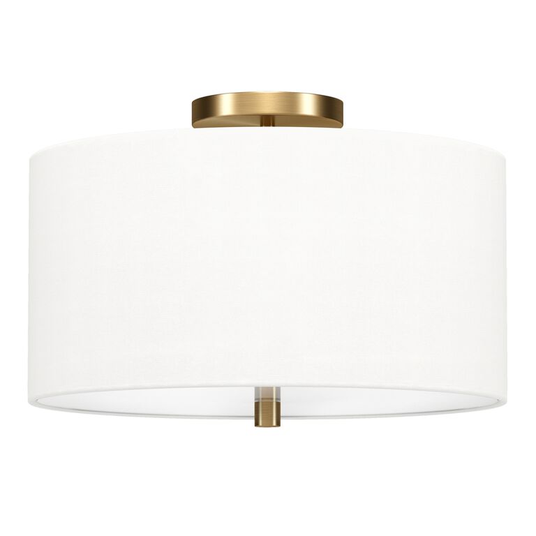 Ruby Metal And Linen Flush Mount Ceiling Light image number 4