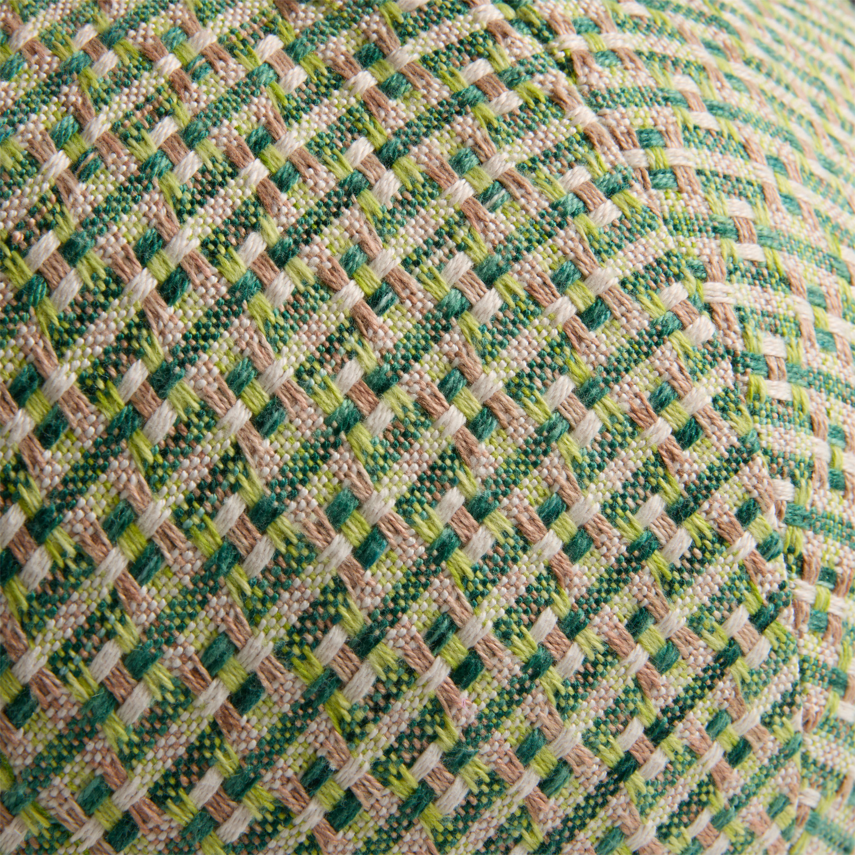 Round Green Woven Sphere Indoor Outdoor Throw Pillow image number 2