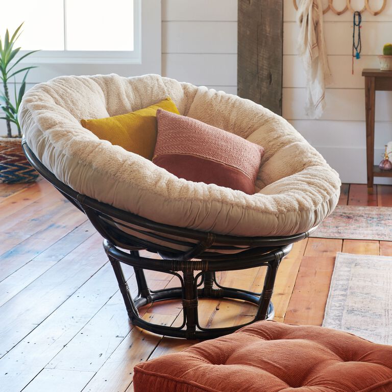 Faux Fur Papasan Chair Cushion by World Market