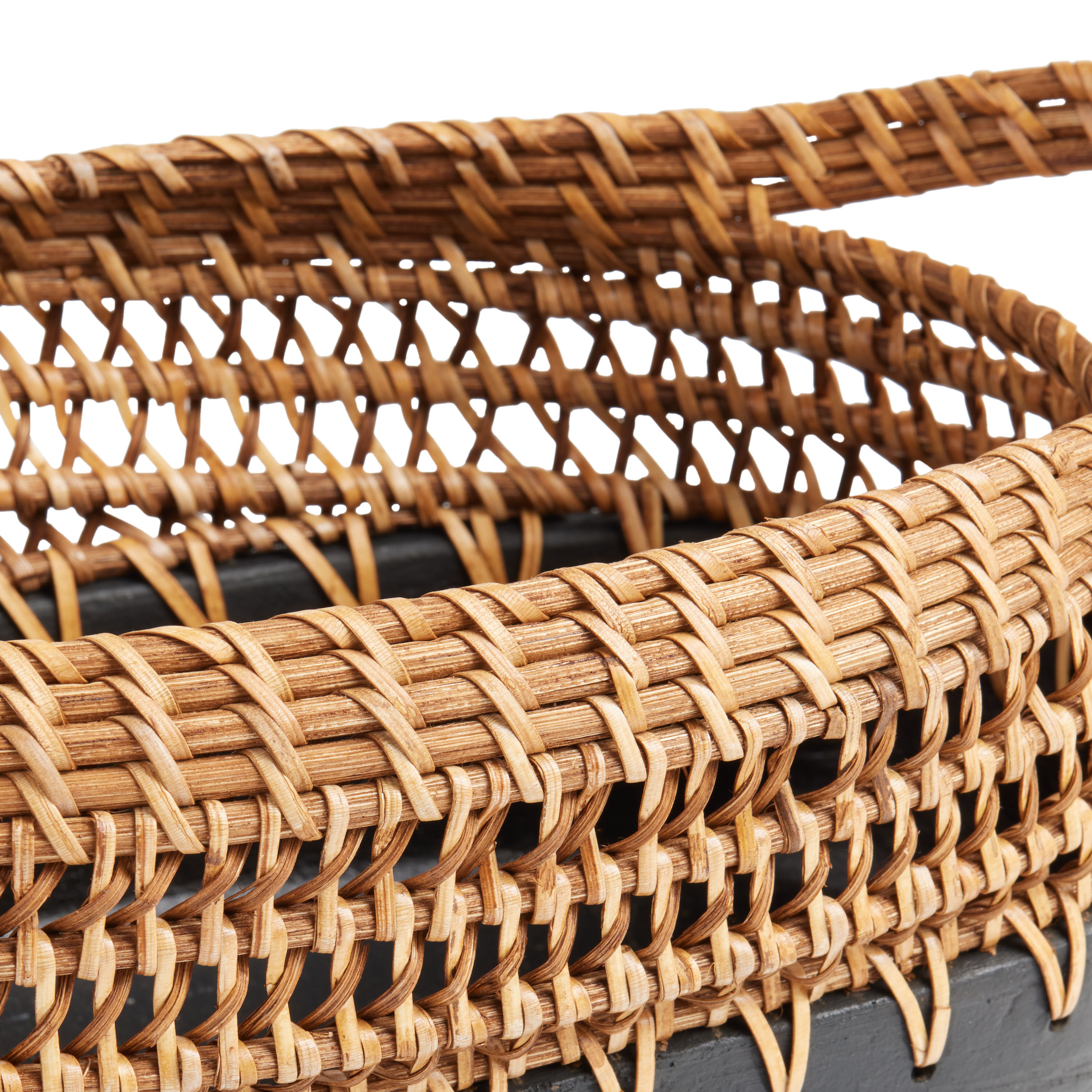 CRAFT Noor Black Terracotta and Natural Rattan Bowl Decor image number 2