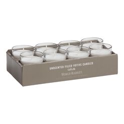 White Unscented Votive Candles 8 Pack