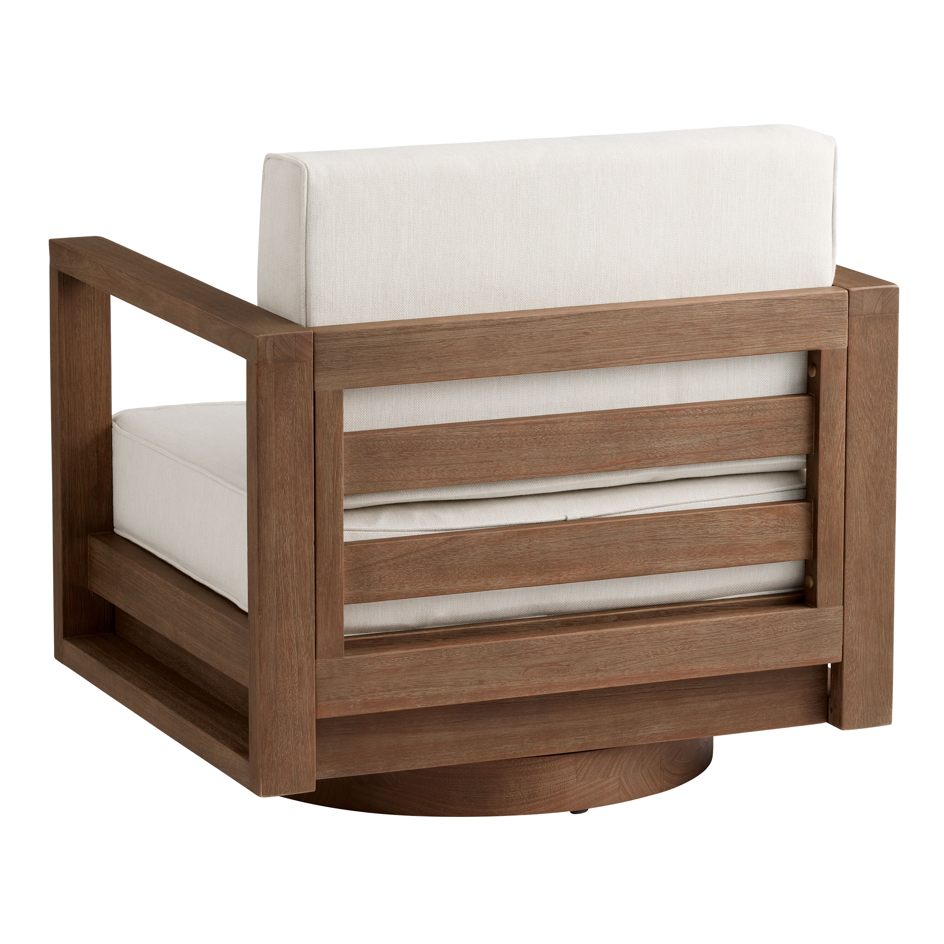 Segovia Light Brown Eucalyptus Outdoor Swivel Chair image number 3