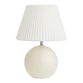 Round White Stone Table Lamp with Pleated Shade image number 0