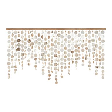 Champagne Capiz Shell And Natural Wood Wall Hanging Champagne Capiz Shell And Natural Wood Wall Hanging