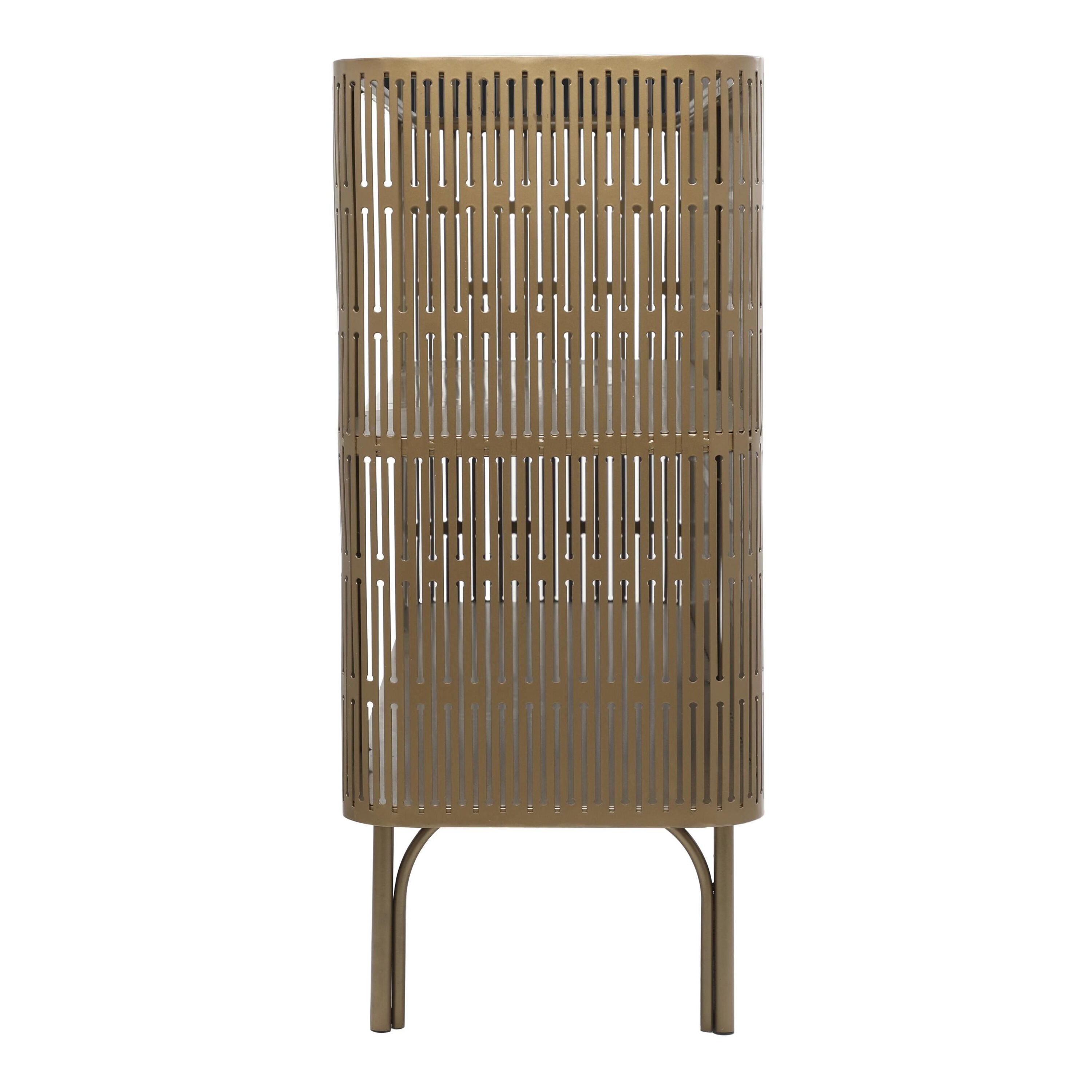 Milner Gold Metal and Black Glass Console Table with Shelf image number 3