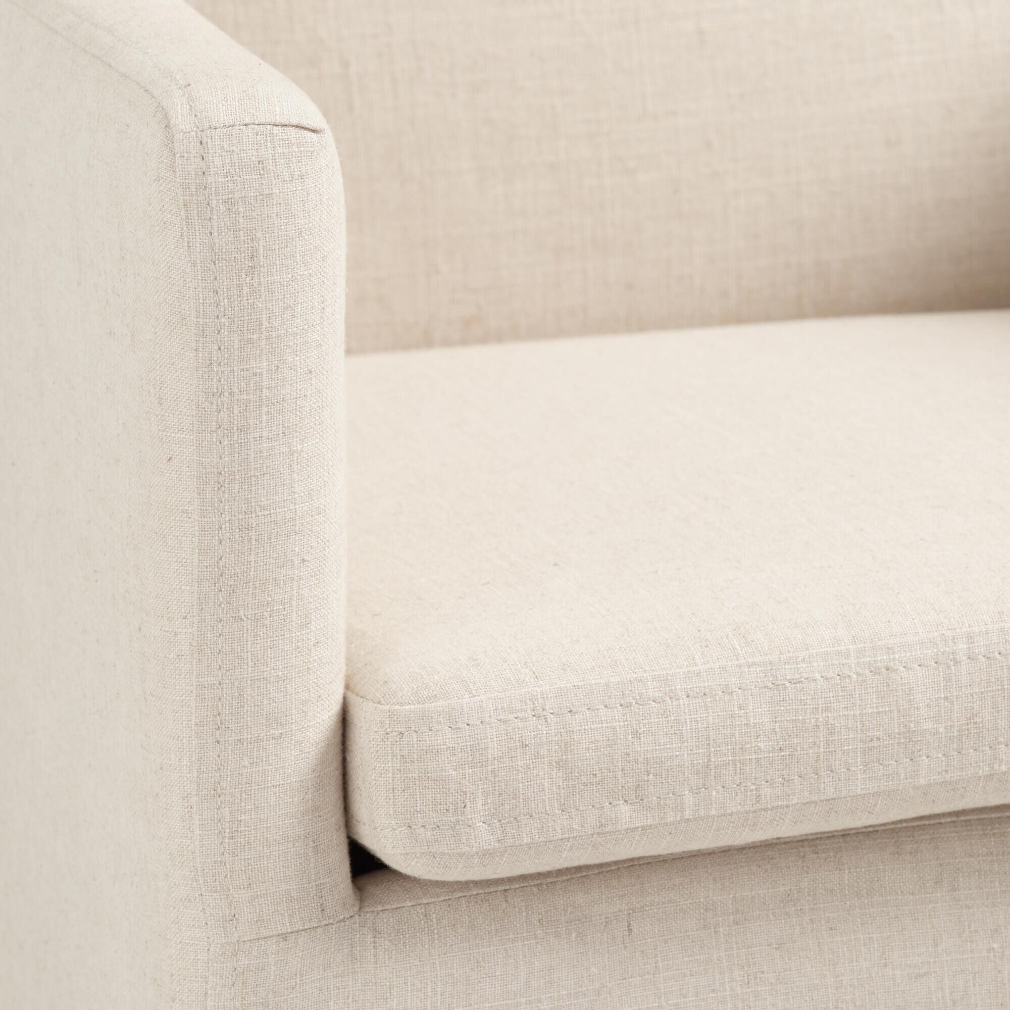 Linen elena 2025 upholstered rolling armchair