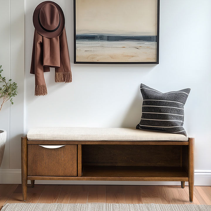 Pillow storage bench discount