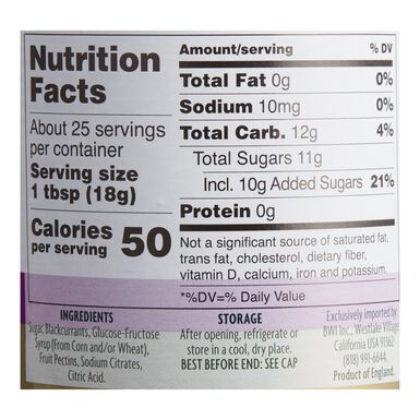 Duerr's Blackcurrant Conserve Fruit Spread Duerr's Blackcurrant Conserve Fruit Spread