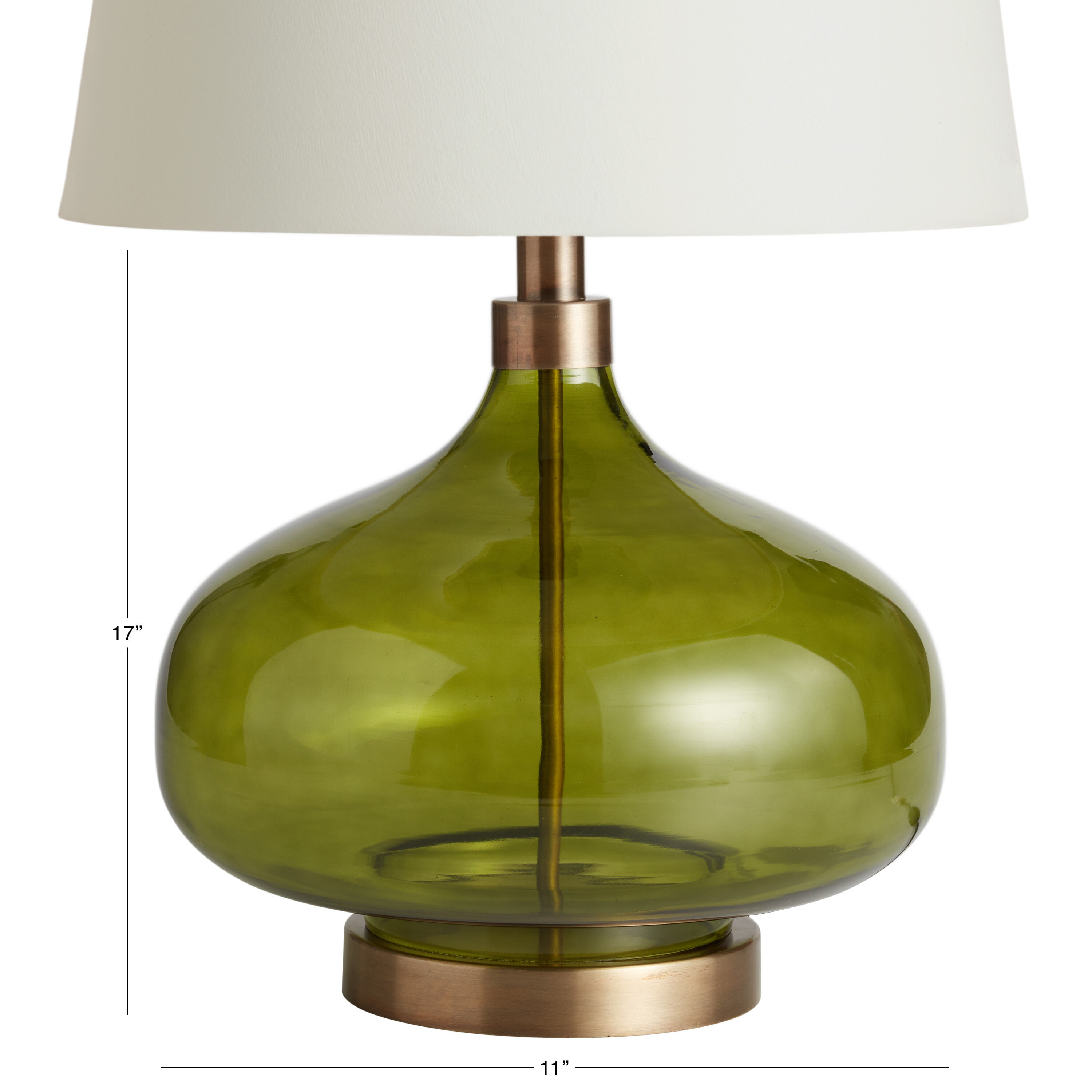 Halsey Green Glass Teardrop Table Lamp Base by World Market