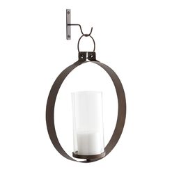 Ethan Bronze Circle Pendant Candle Wall Sconce