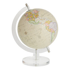Small Tan Globe With Clear Acrylic Stand