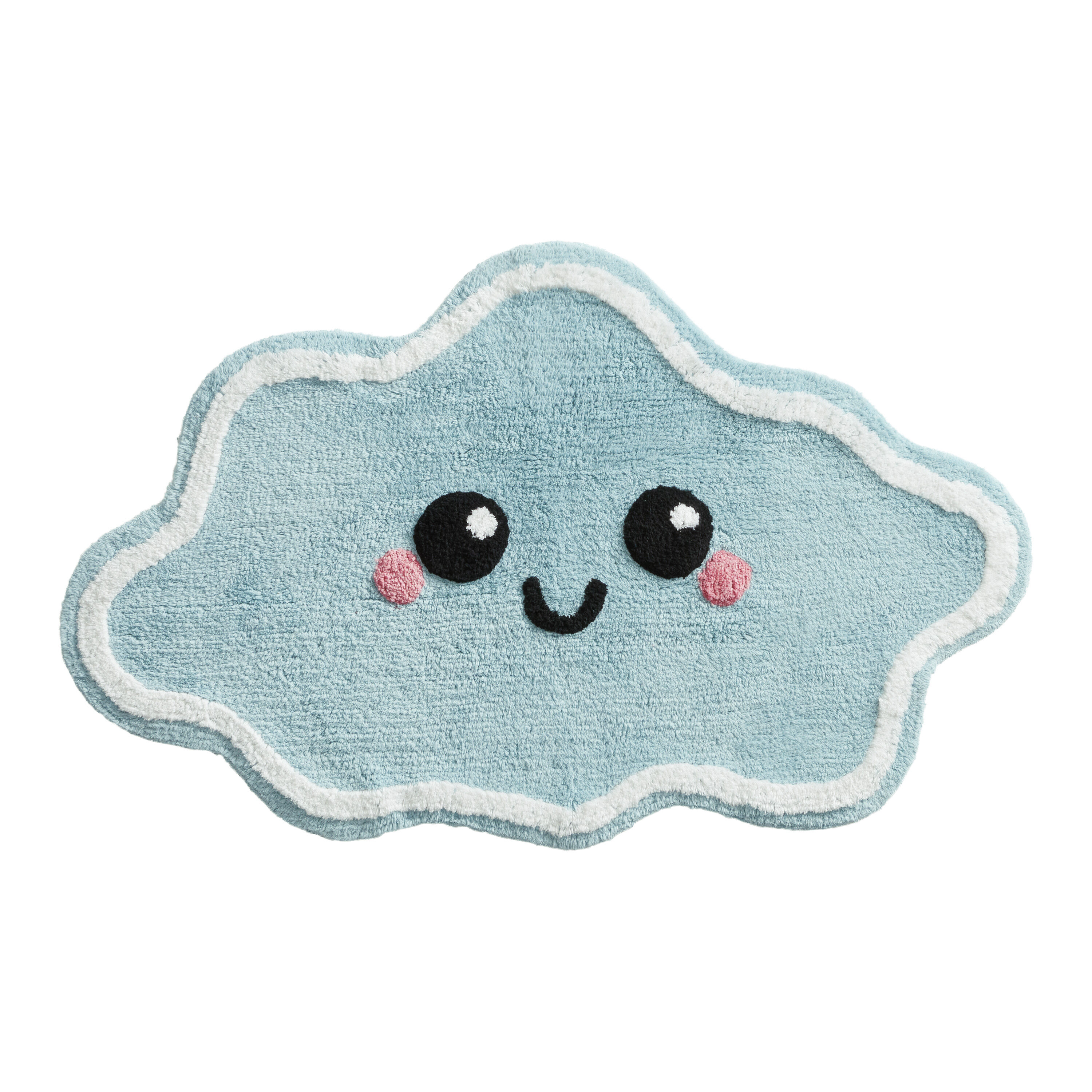 Blue Happy Cloud Shaped Bath Mat image number 0