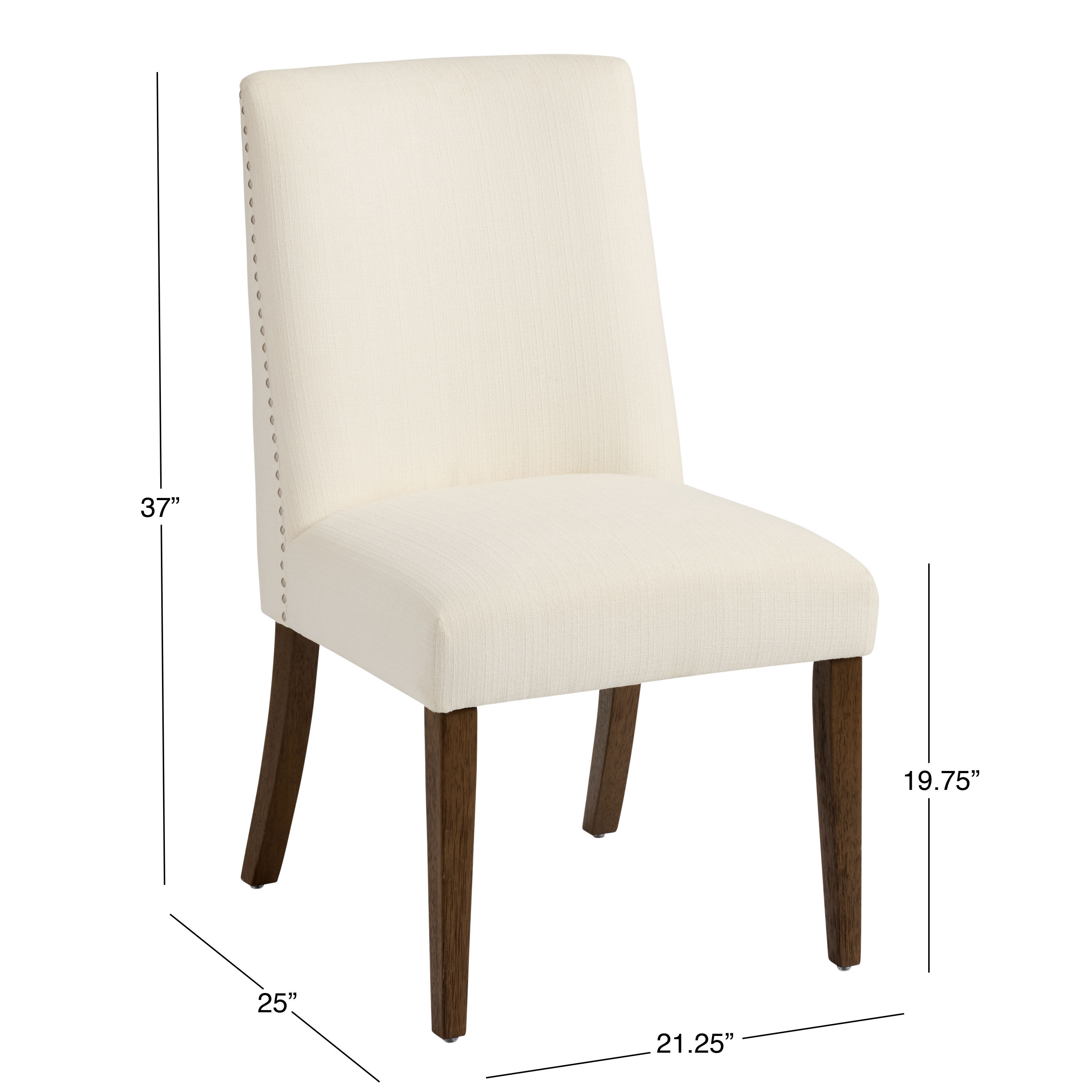 Brandy Ivory Nail Head Trim Upholstered Dining Chair image number 5