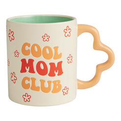 Peach And Teal Floral Cool Mom Club Ceramic Mug