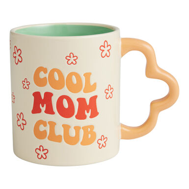 Peach And Teal Floral Cool Mom Club Ceramic Mug Peach And Teal Floral Cool Mom Club Ceramic Mug