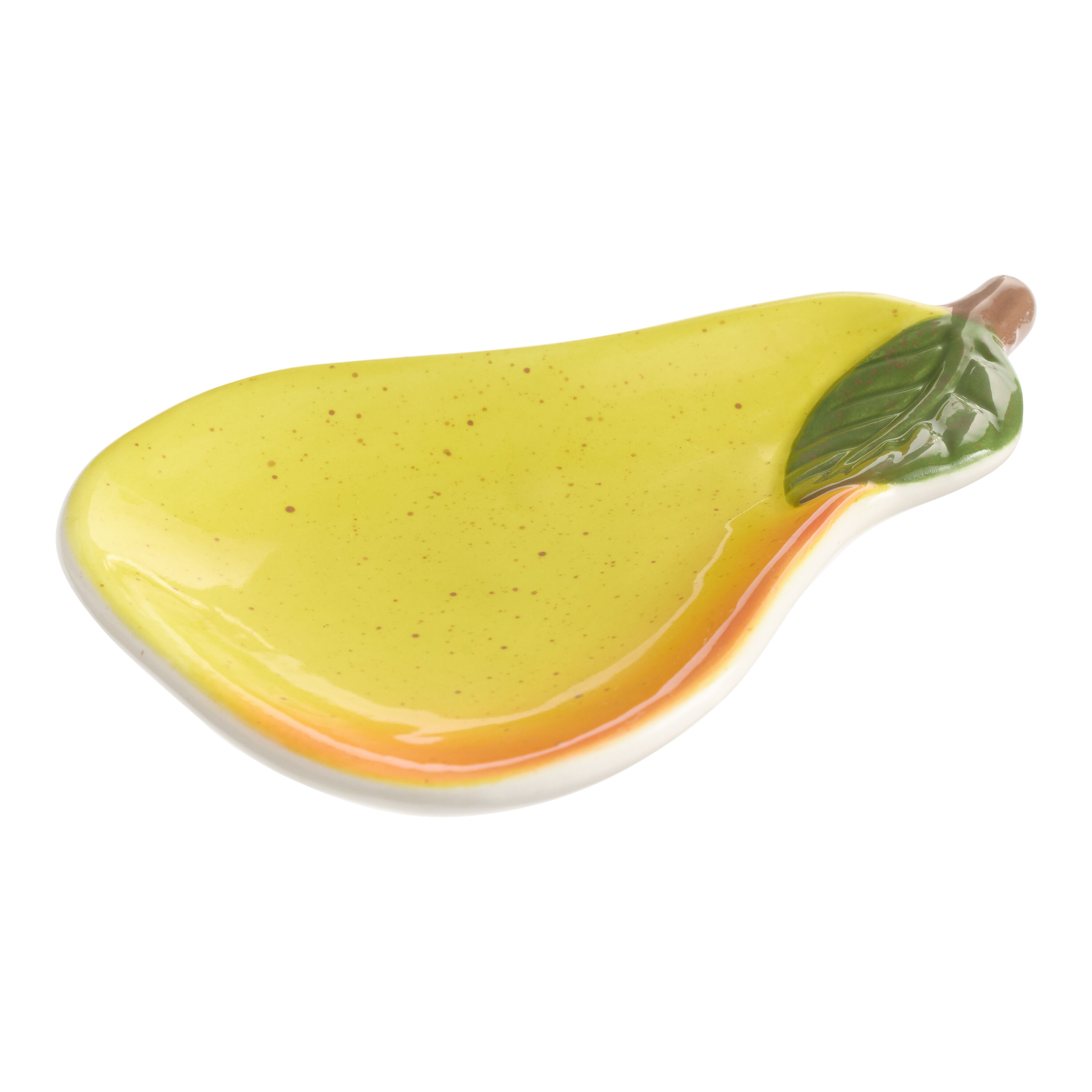 Harvest Bounty Ceramic Pear Hand Painted Figural Spoon Rest