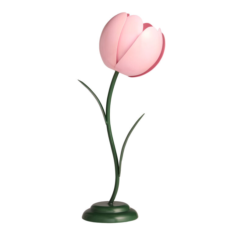 Pink Metal Tulip Figural Table Lamp image number 3