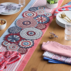 Red, White and Blue Woven Stripe Table Runner