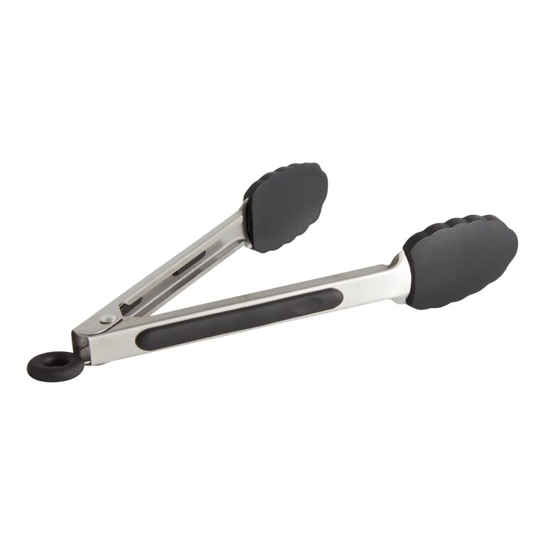 Food Tongs 9, Scalloped Silicone Tips