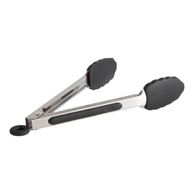 Mini Black Silicone and Stainless Steel Tongs Set of 2 Mini Black Silicone and Stainless Steel Tongs Set of 2