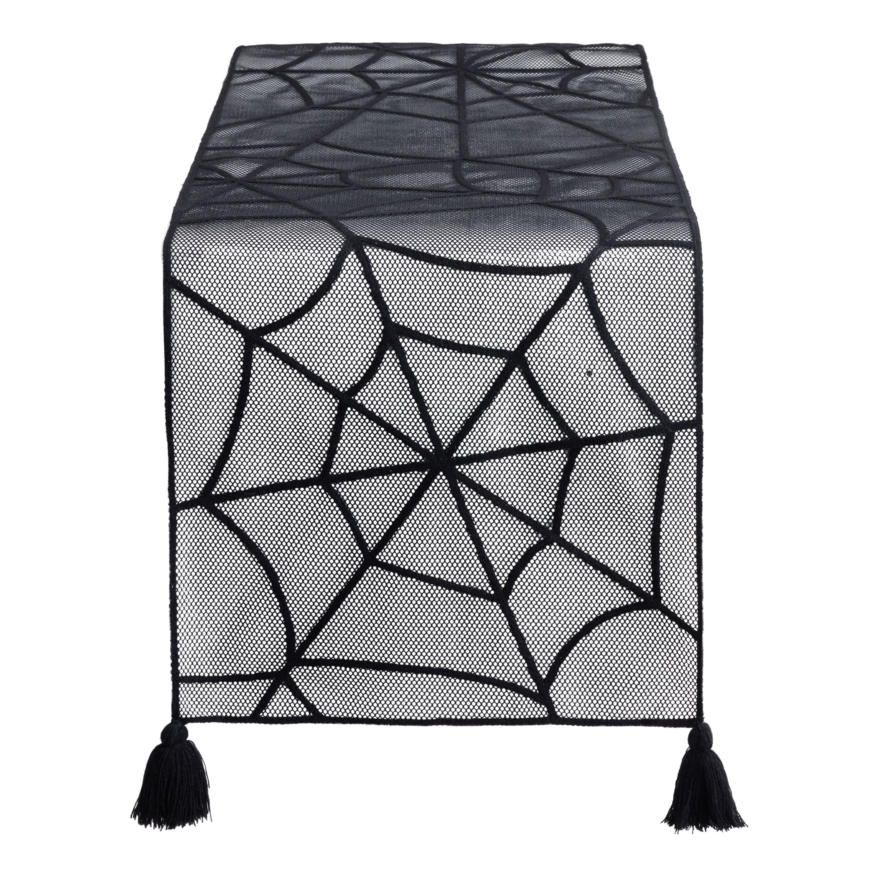 Black Mesh Spiderweb Table Runner image number 0