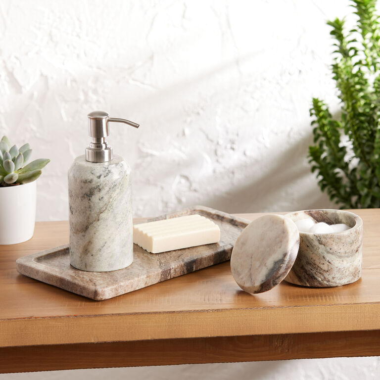 Toronto Brown Marble Canister With Lid