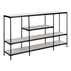 Sidney Black Metal and Wood Console Table with Shelving