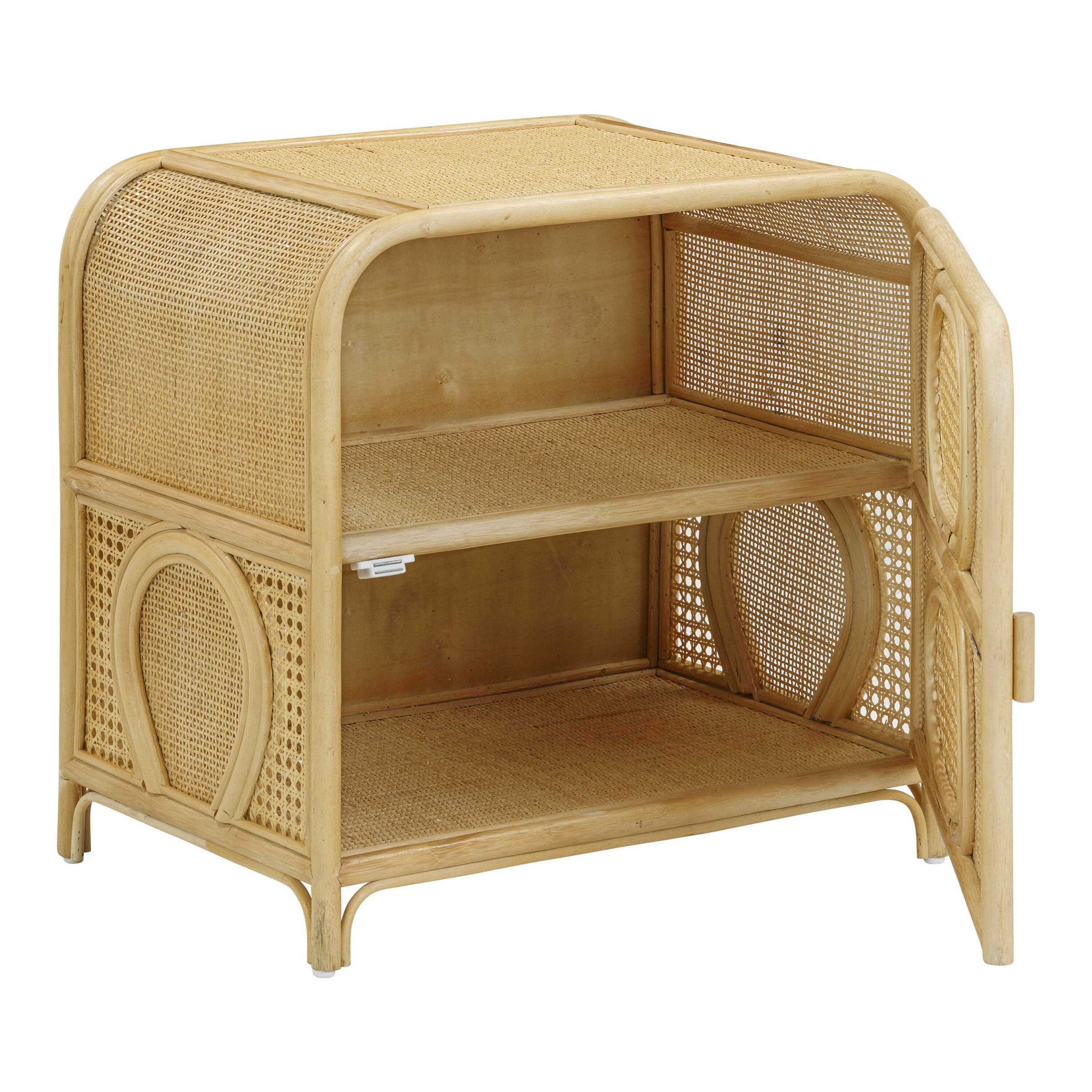 Ranzi Rattan and Cane Nightstand with Shelf image number 3