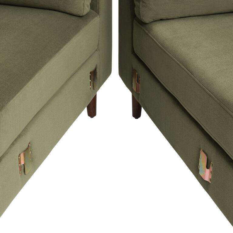 Camile Velvet Right Facing Sectional Sofa image number 5