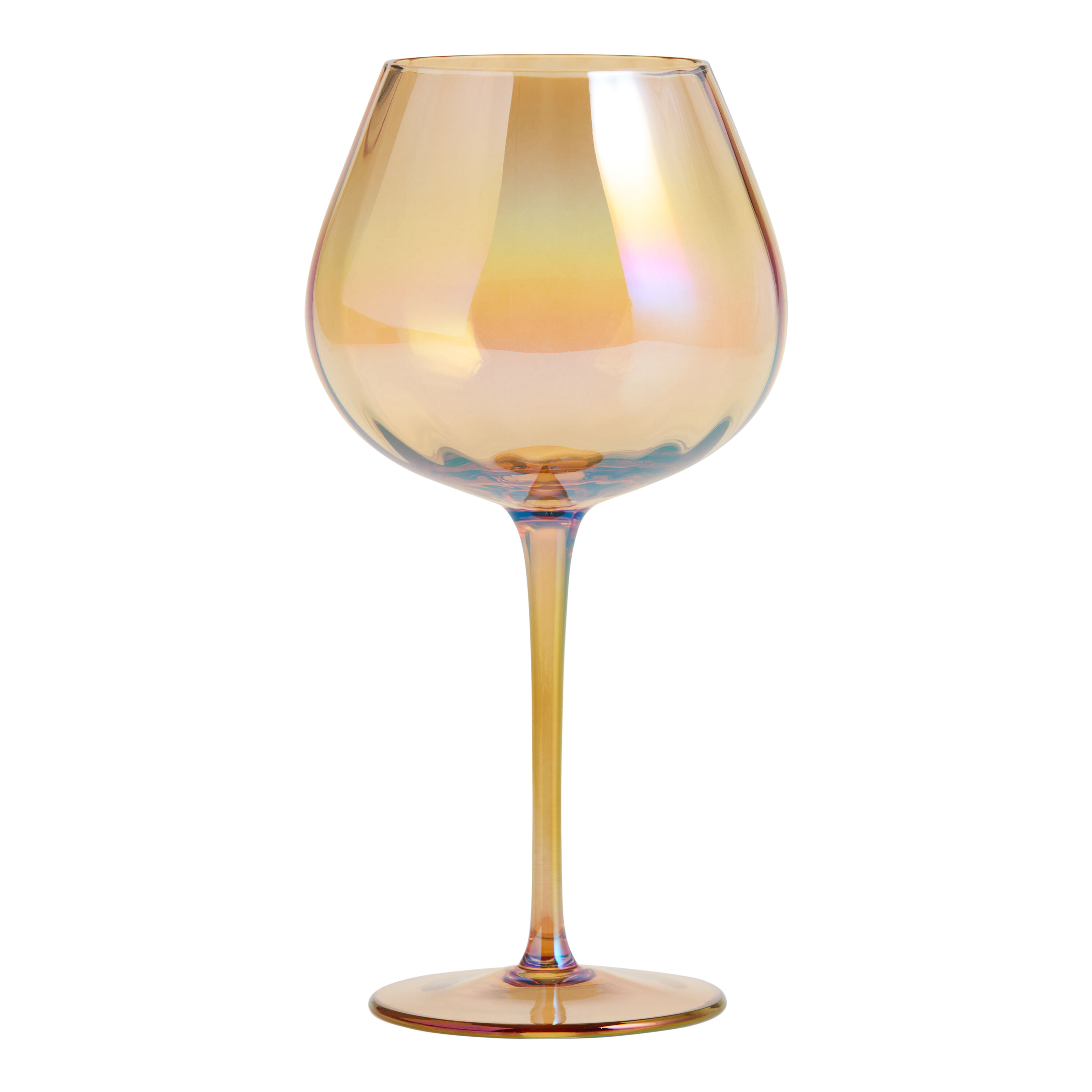 Amber Luster Ribbed Wine Glass image number 0