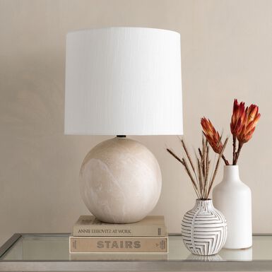 Vogel Ivory Marbled Ceramic Orb Table Lamp Vogel Ivory Marbled Ceramic Orb Table Lamp