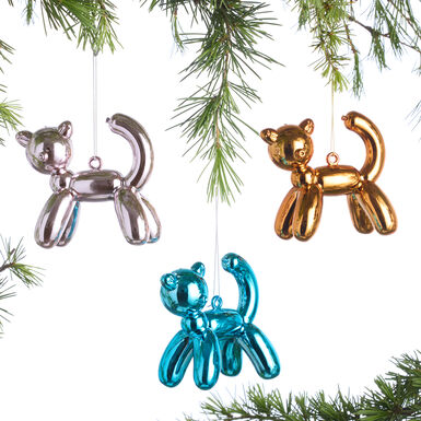 Balloon Animal Cat Ornaments Set of 3 Balloon Animal Cat Ornaments Set of 3