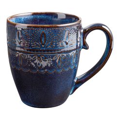 Willow Indigo Blue Embossed Ceramic Mug