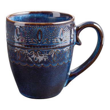 Willow Indigo Blue Embossed Ceramic Mug Willow Indigo Blue Embossed Ceramic Mug