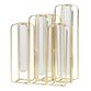 Brass and Clear Glass Test Tube Vases image number 1