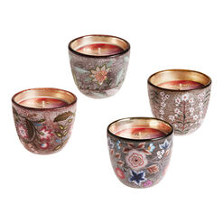 Handmade Floral Painted Glass Scented Candle