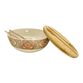 Paisley Bamboo Fiber Serving Bowl and Salad Servers Set image number 1