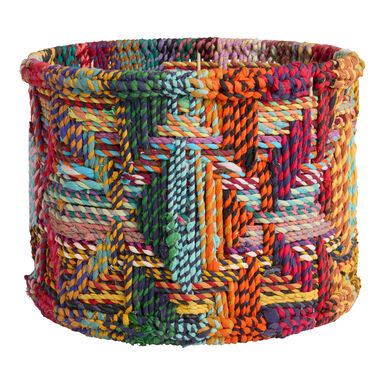 Heather Rainbow Recycled Cotton Rope Drum Basket Heather Rainbow Recycled Cotton Rope Drum Basket