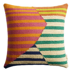 Multicolor Geometric Stripe Indoor Outdoor Throw Pillow