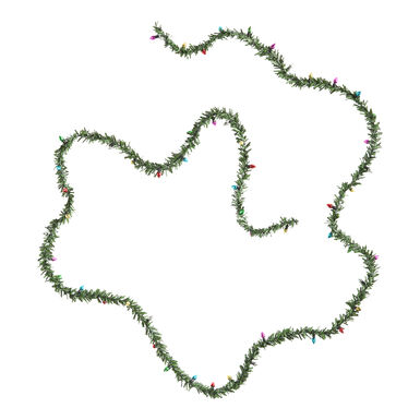 Mini Faux Pine and Christmas Lights Garland Mini Faux Pine and Christmas Lights Garland