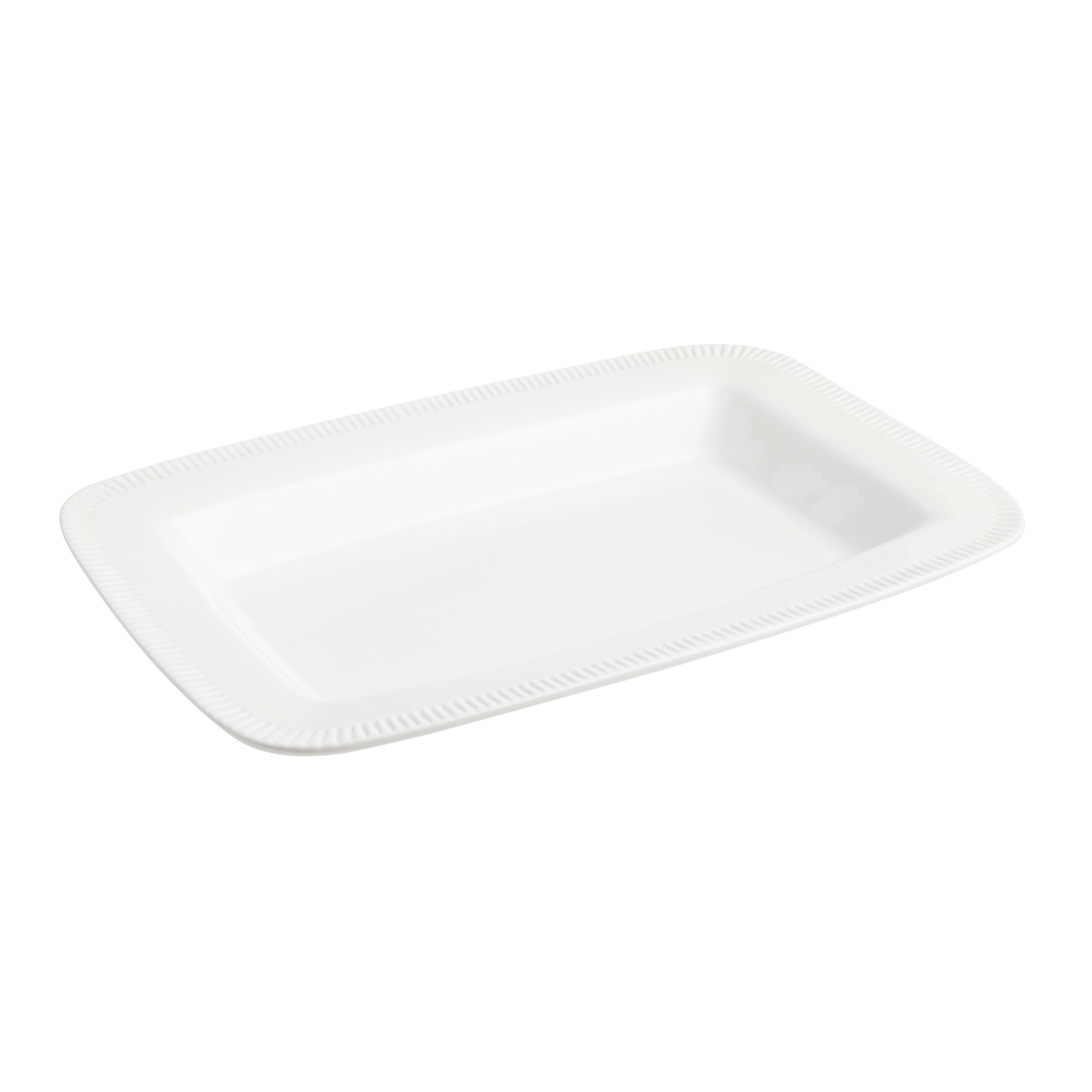 White rectangular shop serving dishes