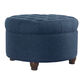 Hill Round Linen Tufted Upholstered Storage Ottoman image number 0