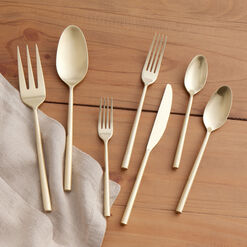 Champagne Satin Hammered Flatware Collection