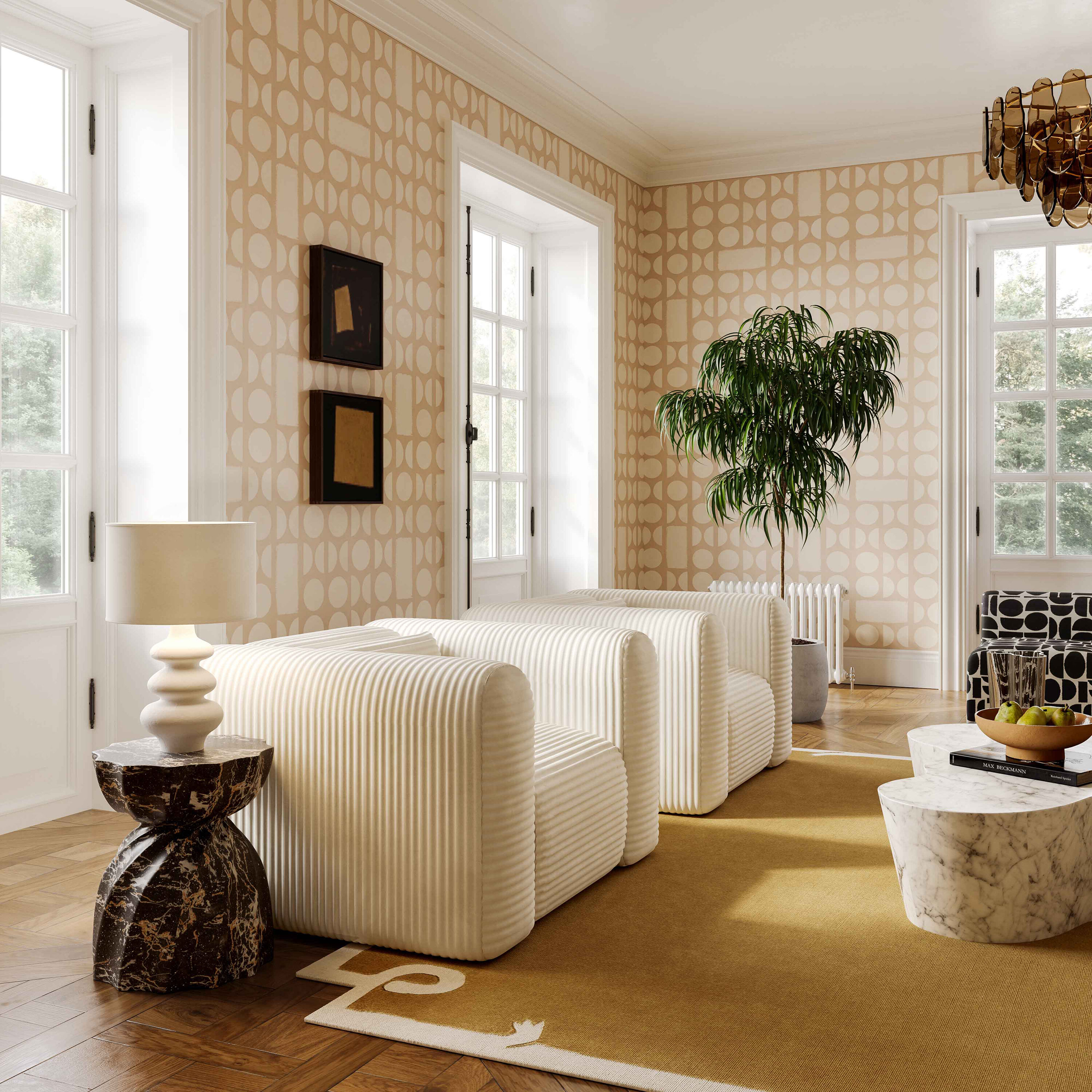Cream oversized chair discount